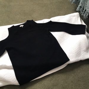 Super soft black cold shoulder sweater